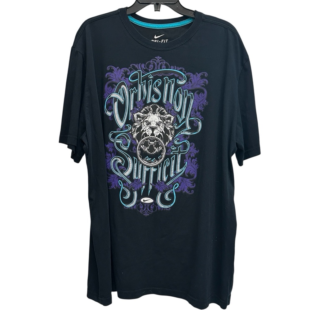 Nike Dri-Fit LeBron James Orbis Non Sufficit Graphic T-shirt Black Purple Lion